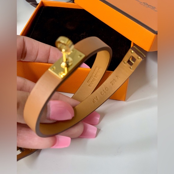 Hermes Mini Kelly Double Tour Bracelet Swift Gold GHW T1 - Picture 9 of 11